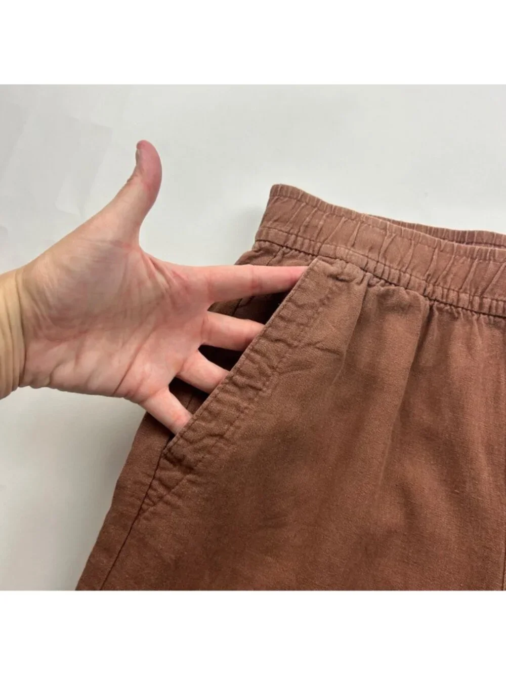Old Navy Maplewood Brown Linen Blend Wide Leg Pants XS